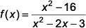 Determine the x-intercept(s) of the rational function:

Question 1 options: A) (4, 0) B) (4, 0) an