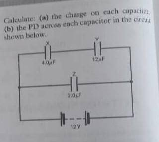 Calculate the charge on each capacitor