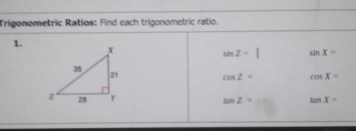 Find each trigonometry ratioplease help i have one last assignment.​