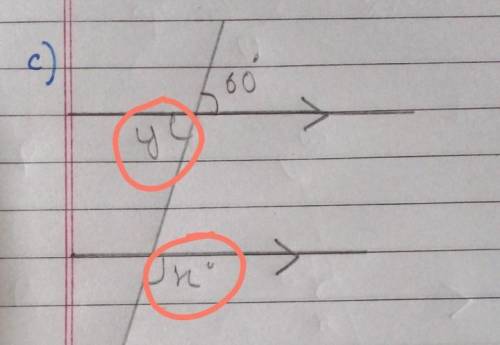 This y and x are which angles alternate, exterior or corresponding . Please tell me​