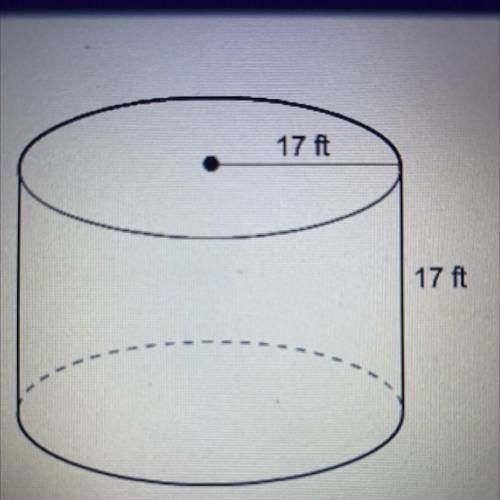 What is the surface area of the cylinder?
•9377 ft2
•5787 ft2
•1,156 ft2
•2891 ft2