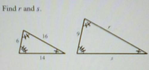 Find r and s on the triangle​