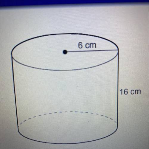 What is the volume of the cylinder?
5767 cm3
2887 cm3
967 cm3
1921 cm3