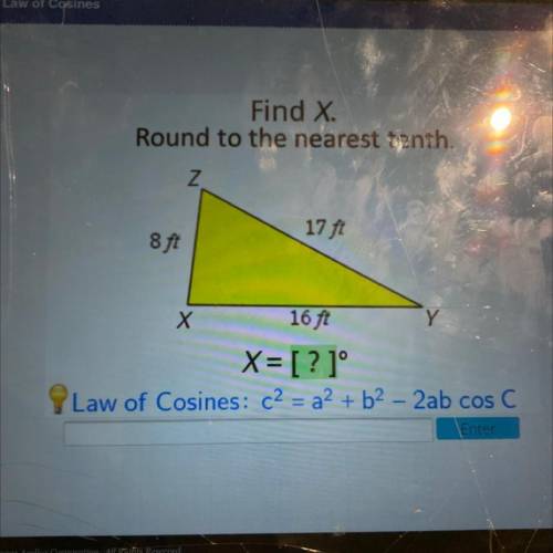 Find X round to the nearest tenth.