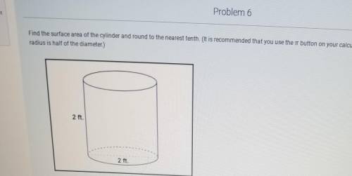 Find the surface area of this cylinder??​