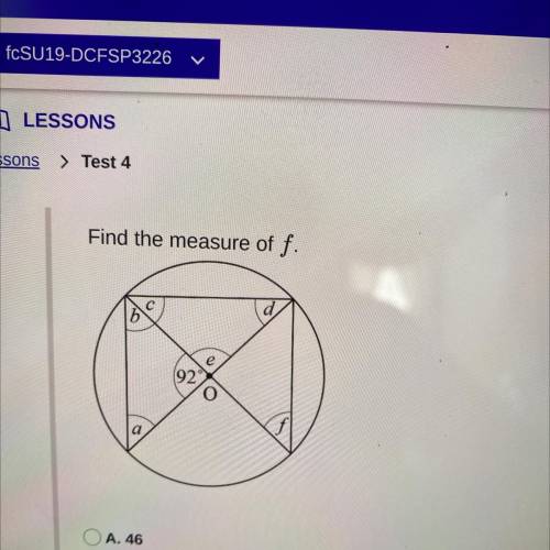 Find the measure of f.