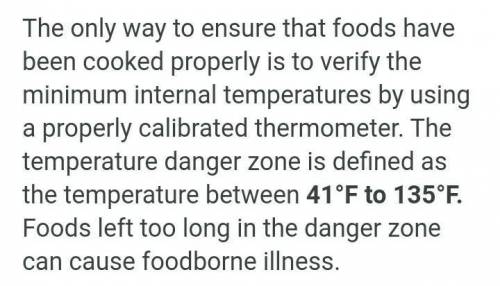 Food products temperature must be verified for cooked food￼￼