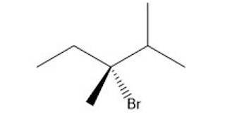 Draw all four products when the following compound undergoes dehydrohalogenation and rank them in t