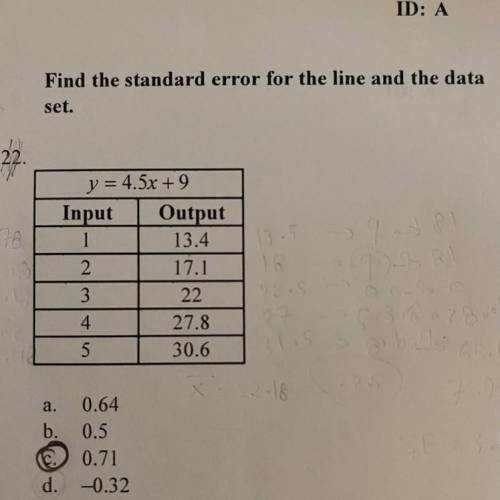 Guys please help me

i will give brainlest 
Find the standard error for the line and data set.