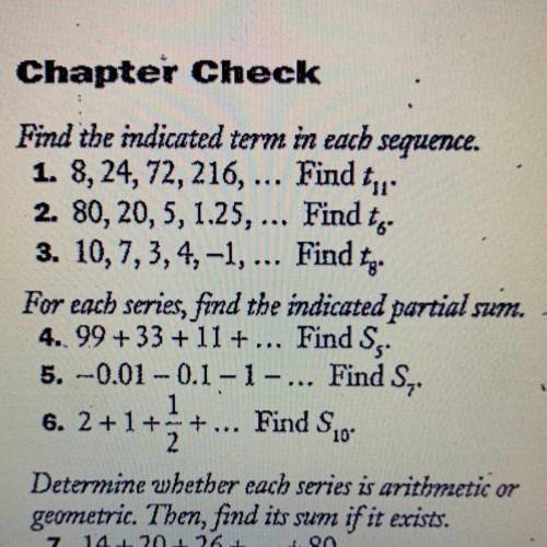 Sequences and series Question 4-6 plz show ALL STEPS