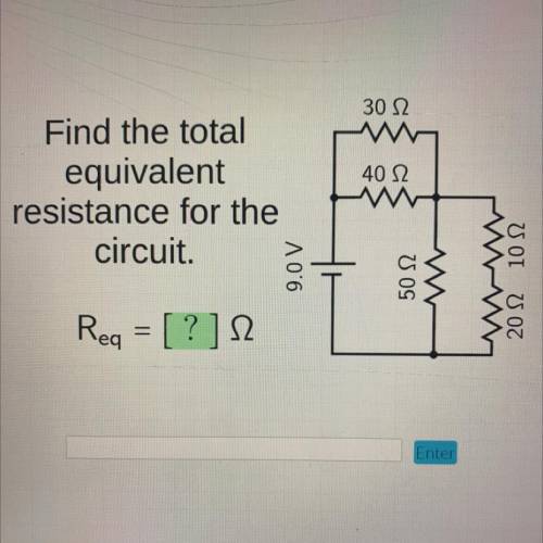 Find the total equivalent resistance for the circuit.