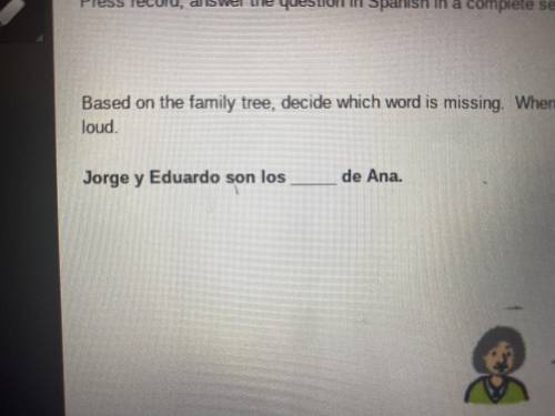 Can someone help me with this, the question is based on the family tree, decide which word is missi
