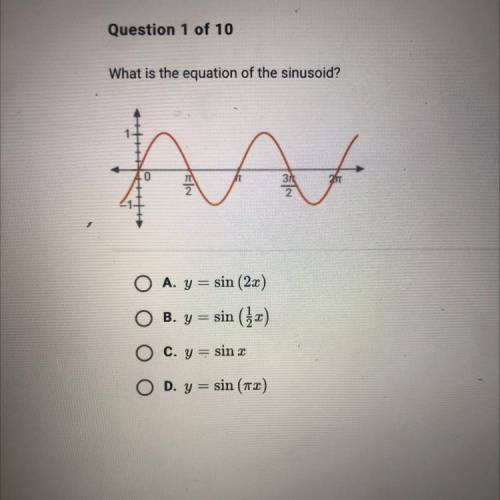 What is the equation of the sinusoid?