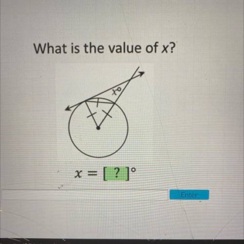 I need help 
What is the value of x?
x = [ ?]