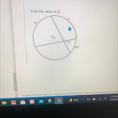 Solve for the value of D
