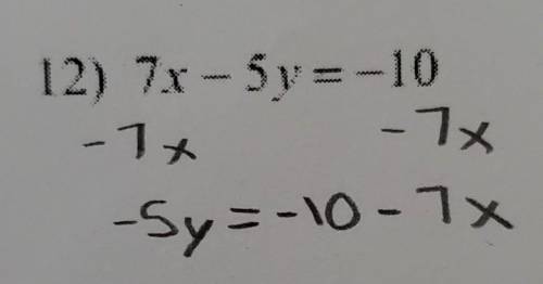 Determine the slope for the equation. I started it but got stuck​