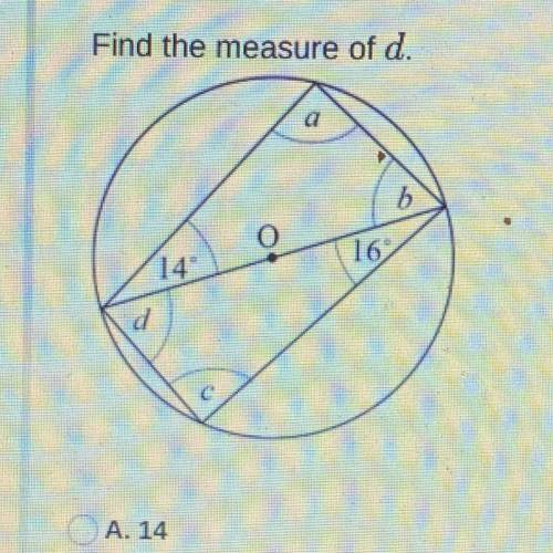 Find the measure of d