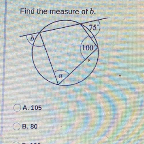Find the measure of b