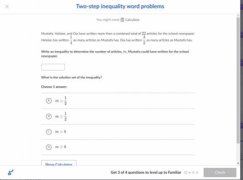 Two-step inequality word problems