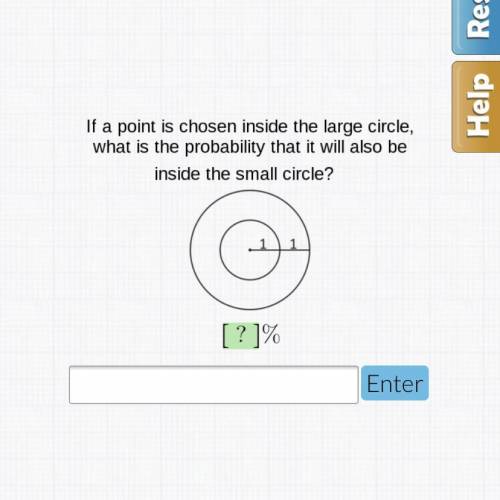 if a point is chosen inside the large circle what is the probability that it will also be inside th