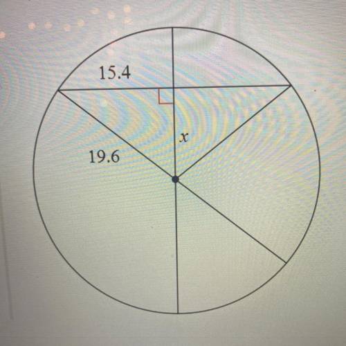 Find the length of the segment indicated.
A. 16.4
B. 11.4
C. 12.1
D. 13.3