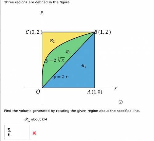 Calculus-> Three regions are defined in the figure. у C(0,2) B(1,2)...