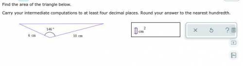 Find the area of the triangle below.