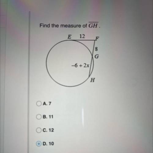 Find the measure of GH.