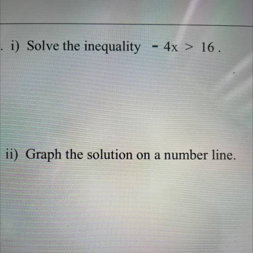 Ii) Graph the solution on a number line.
I’ve done i) just help me with ii)