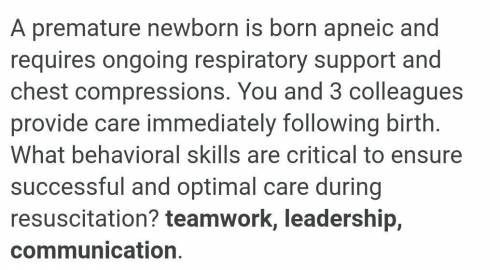 a premature newborn is born apneic and required ongoing respiratory support and chest compression, y