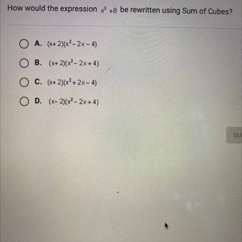 How would the expression x3 +8 be rewritten using Sum of Cubes?