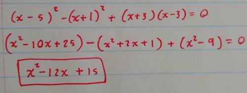 (x-5)^2 - (x+1)^2+ (x+3)*(x-3)