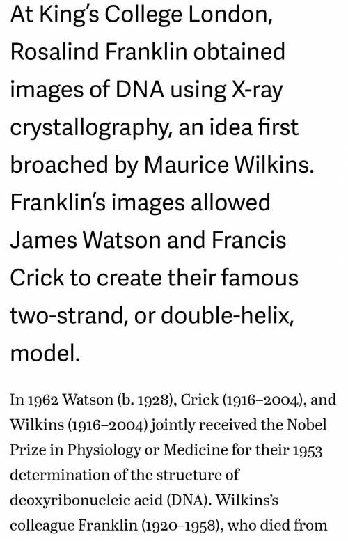 How did the x-ray evidence produced by Rosalind Franklin contribute to Watson and Crick’s discovery