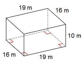 Find the total surface area. rectangular prism 4 A. 700 m² B. 3,040 m² C. 135 m² D. 1,308 m²
