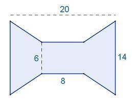 Find the area of the shape: