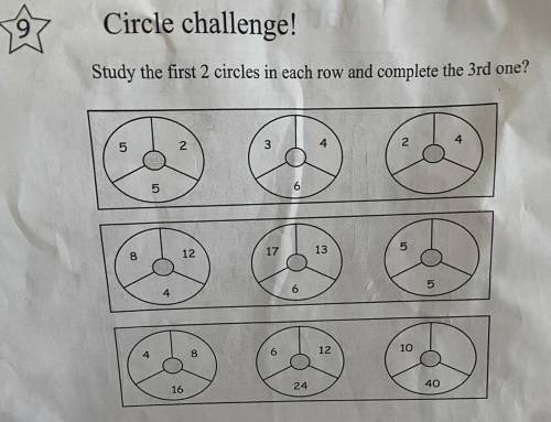 “Study the first 2 circles in each row and complete the 3rd one”