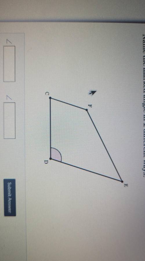 I NEED HELP ASAP!!! NAME THE MARKED ANGLE IN 2 DIFFERENT WAYS. ​