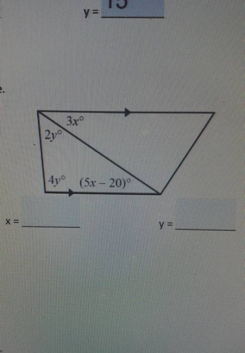 Find x and y in the figure​