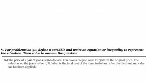 What is the variable and equation? And the answer?