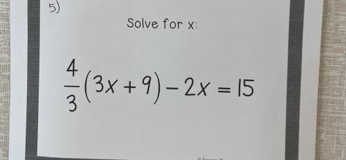 Solve for x please help! (show work)