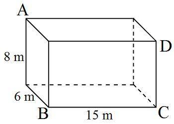 Find the shortest distance from A
to C
in the diagram below.