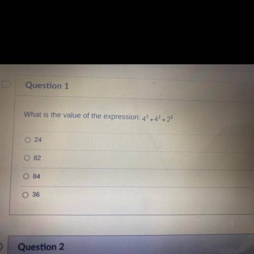 What is the value of the expression: 4+42 +22