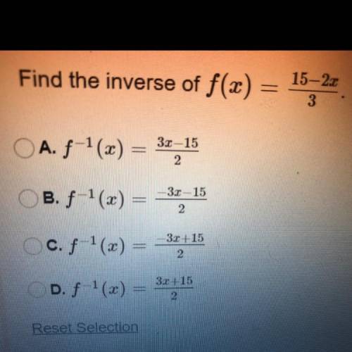 Find the inverse of f(x)
15-20/3