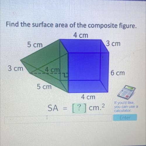 Find the surface area of the composite figure