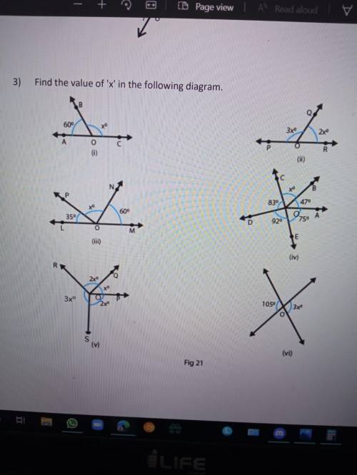 ANY ONE HELP ME ASNWER THIS QUESTION

Find the value of 'x' in the following diagram:the number 2