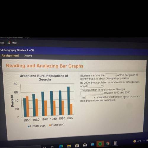 Assignment

Active
Reading and Analyzing Bar Graphs
Urban and Rural Populations of
Georgia
80
Stud