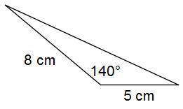 Find the area of the triangle. 
A. 15.3 cm²
B. 12.9 cm²
C. 16.8 cm²
D. 25.7 cm²