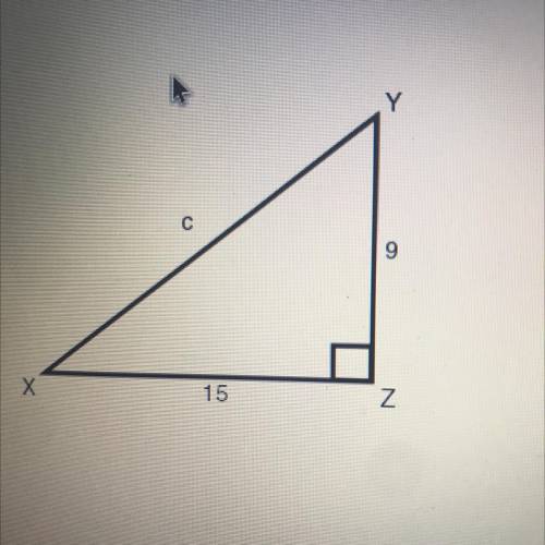 Given the following triangle. Find c
A.18v17
B.6v17 
C.3v34
D.12