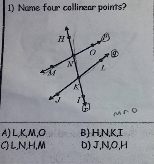 Name 4 collinear points