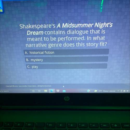 Shakespeare's A Midsummer Night's

Dream contains dialogue that is
meant to be performed. In what